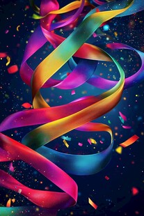 缤纷彩带营造梦幻节日氛围