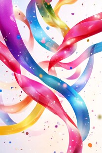 绚丽彩带飘动背景图