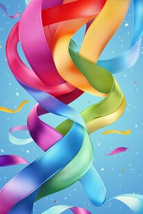 缤纷彩带飞舞图