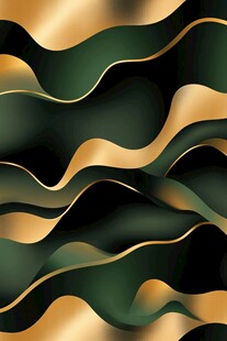 墨绿金纹流动抽象背景图