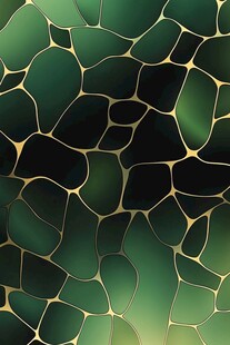 绿金相间的抽象马赛克图案