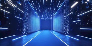 科技感未来感蓝色灯光通道