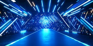 炫酷蓝光科技感舞台通道