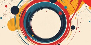 彩色动感圆环抽象艺术背景