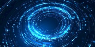 科技感蓝色环形光效背景