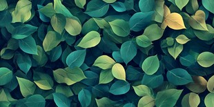 翠绿叶片的自然纹理画面