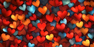 缤纷爱心图案背景