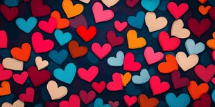缤纷爱心图案背景