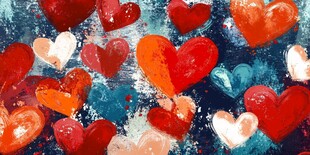 多彩爱心艺术背景图案