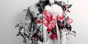 花卉印花男士衬衫时尚形象