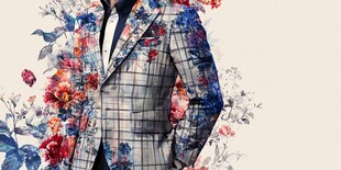 花卉格纹西装男士风尚
