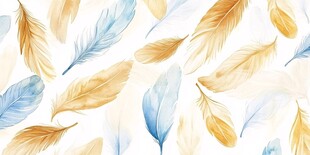 水彩羽毛图案 清新唯美风