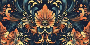 复古华丽花卉图案设计