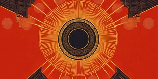 中式红金风格古典装饰图案