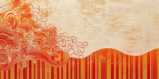 中式海浪纹理复古背景图