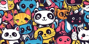 可爱萌趣动物卡通图案