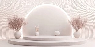 简约白色展示台装饰场景
