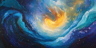 梦幻宇宙漩涡抽象画