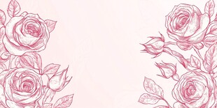 粉色手绘玫瑰花卉背景图