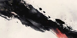 墨韵红痕 抽象艺术笔触