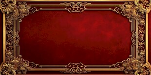 华丽红底金色边框背景图