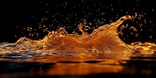 金色水花飞溅瞬间