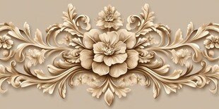 复古浮雕花卉装饰艺术图案