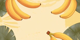 香蕉环绕的清新水果画面