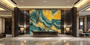 豪华大厅的艺术大理石背景墙