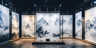 中式水墨画展艺术空间