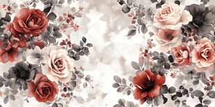 复古花卉水彩图案背景