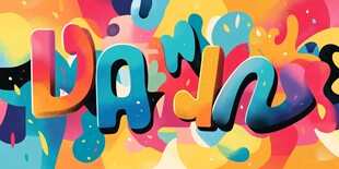 多彩涂鸦字母艺术展示