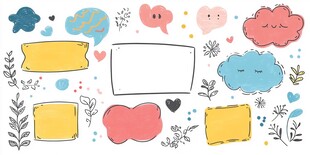 可爱手绘边框装饰元素集