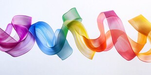 五彩飘带舞动绚丽色彩