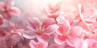 梦幻粉色樱花绽放美景