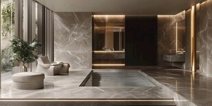 现代奢华大理石室内休闲空间