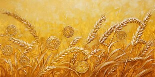 金色麦田中的丰收景象