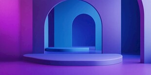 梦幻紫蓝拱形展示空间