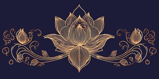 金色莲花装饰图案