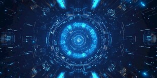 科技感十足的蓝色环形光效