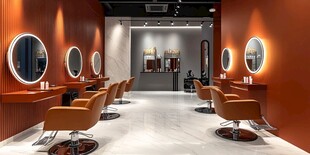 时尚美发店室内优雅场景