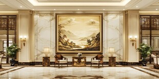 豪华大厅内的精美装饰画