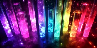 炫彩发光试管梦幻场景