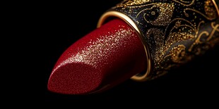 奢华红唇膏特写