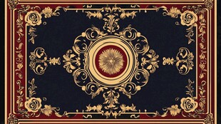 欧式古典华丽花纹地毯图案