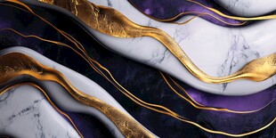 奢华大理石金紫流体纹理