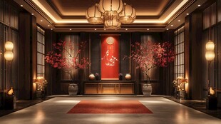 中式典雅大堂尽显东方韵味