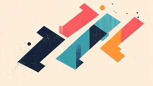 几何抽象多彩图形组合