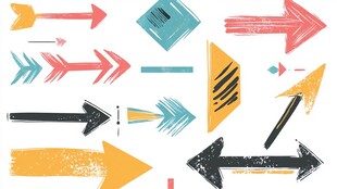 多彩手绘箭头图案集合