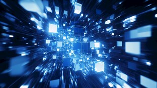 科技感蓝色方块动态背景